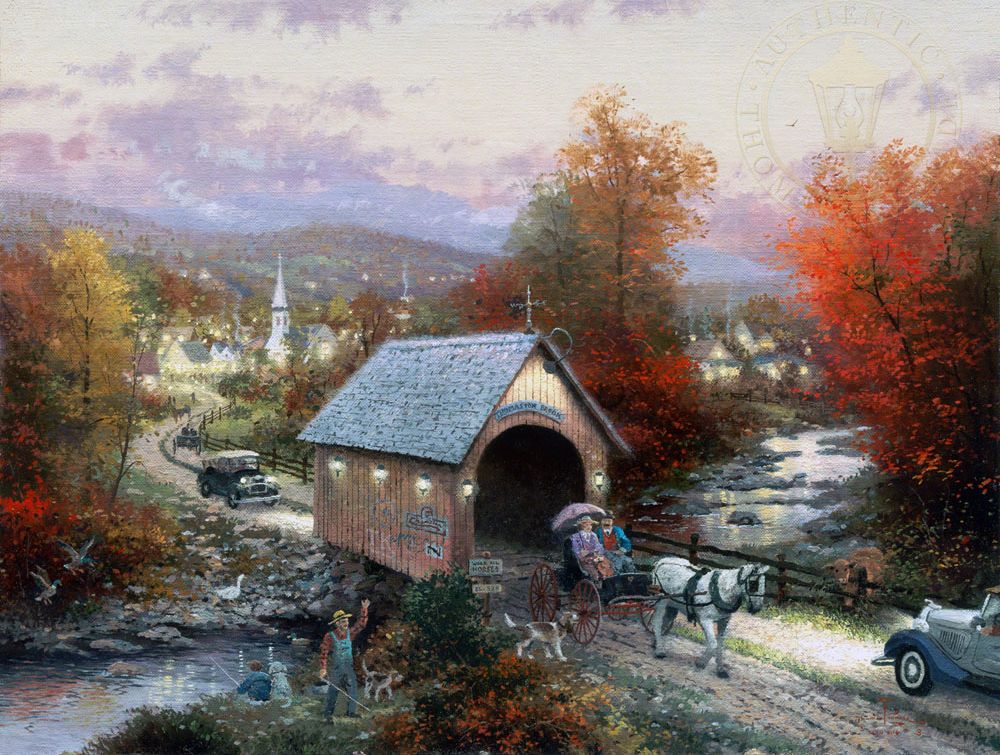 Artistic Brilliance Of Kinkade Bridge Landscapes &Ndash; Thomas Kinkade Gallery Of Murfreesboro Country Memories By Thomas Kinkade