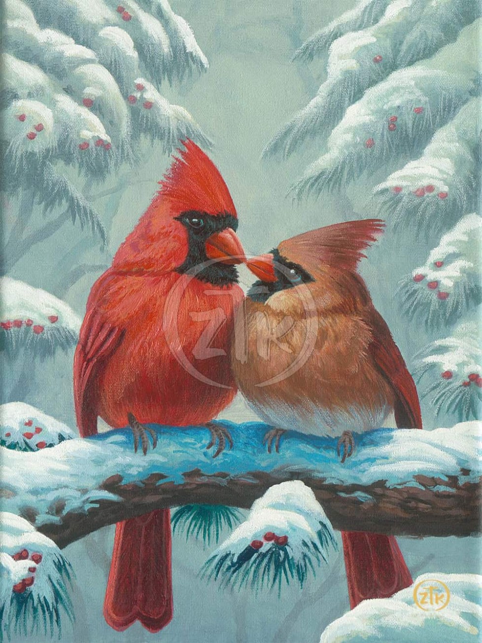 Cardinals In Winter