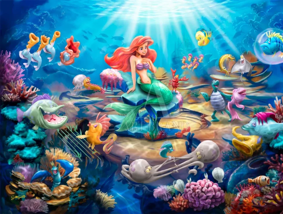 Disney&Amp;Apos;S Little Mermaid - Grotto Serenade Painting By Scott Smith From Art Brand Studios.