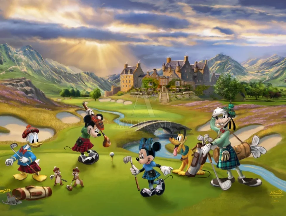 Disney&Amp;Apos;S Mickey And Minnie - Scottish Golf Outing Painting By Scott Smith From Art Brand Studios.