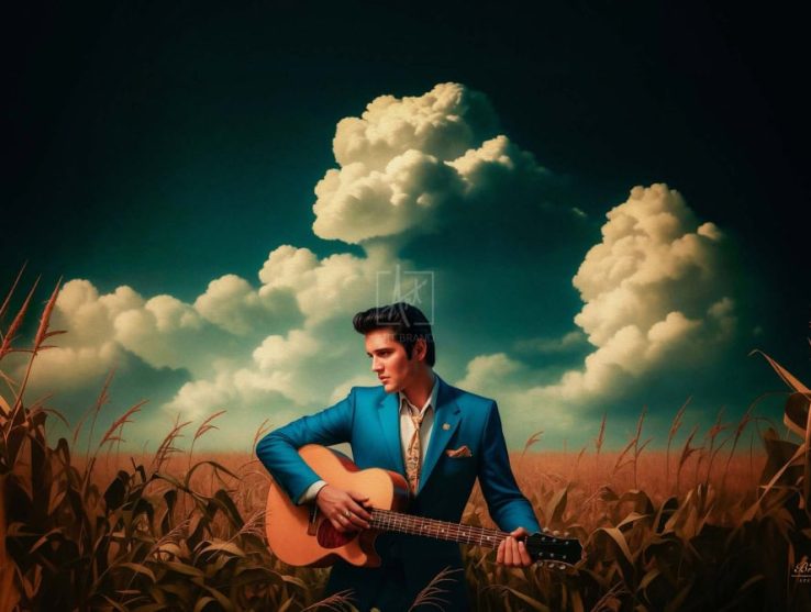 Elvis Peace In The Valley Painting by Thomas Kinkade Artist Francisco Caballero