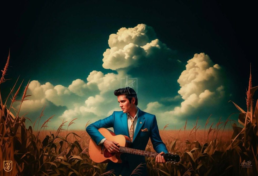 Elvis Peace In The Valley Painting by Thomas Kinkade Artist Francisco Caballero