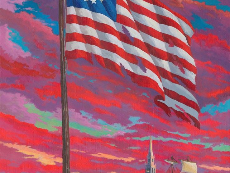 Betsy Ross flag patriotic painting Give Me Liberty by Zac Kinkade.