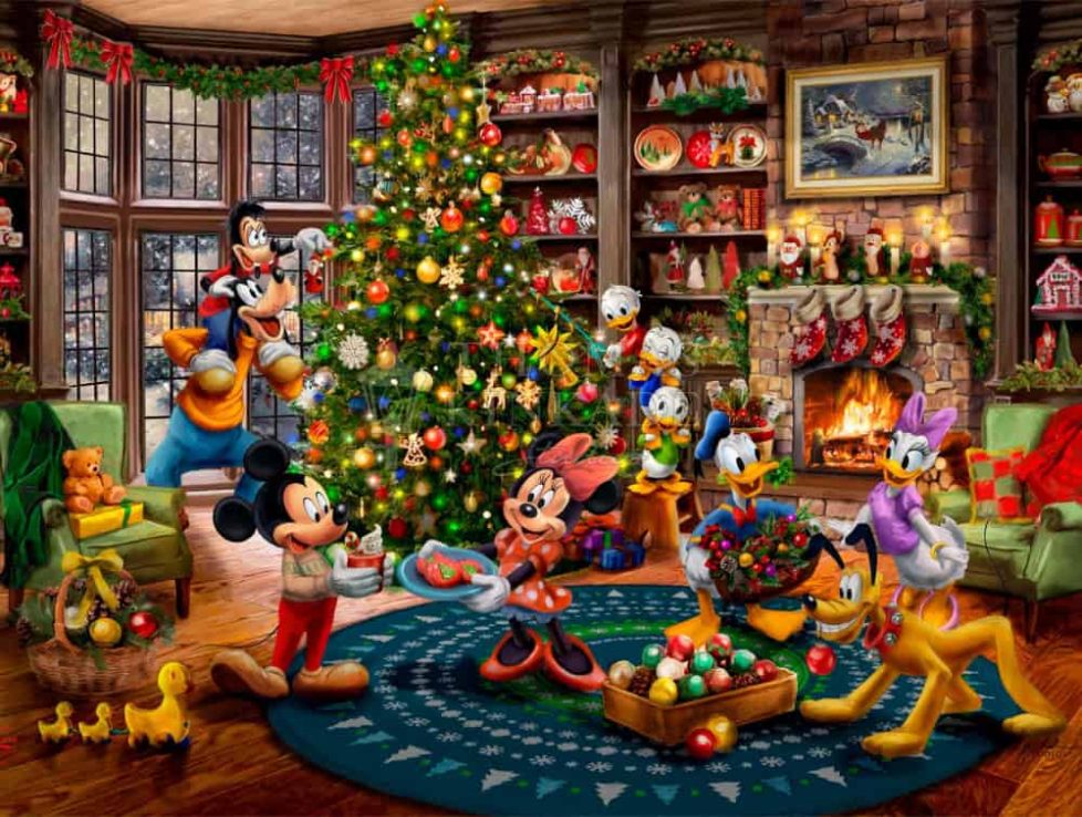 Disney Mickey And Minnie Trimming The Tree