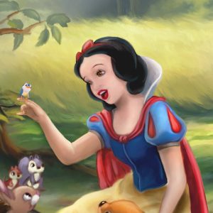 Snow White with bird from Snow White Forest Secrets Painting