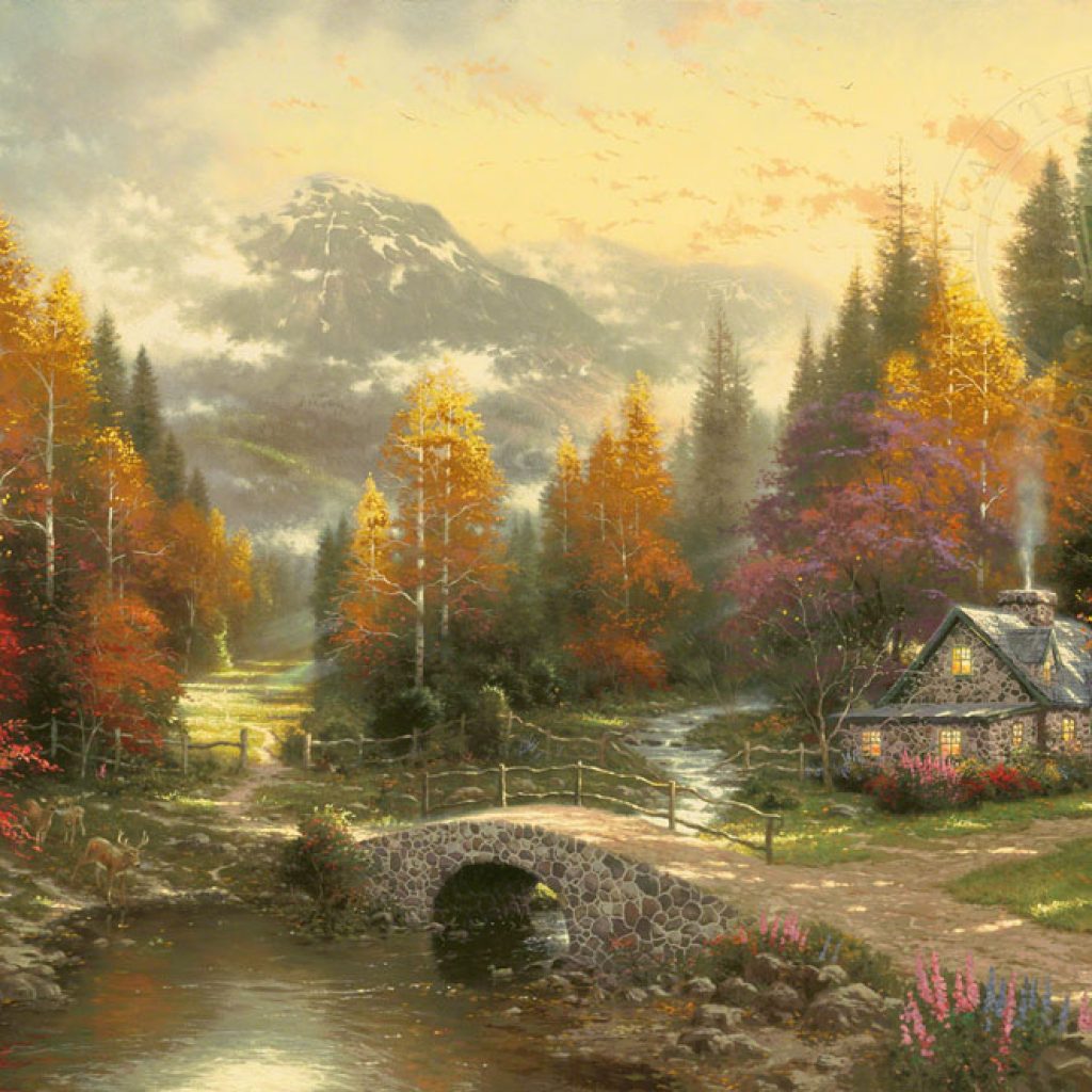 The Valley Of Peace &Ndash; Thomas Kinkade Gallery Of Murfreesboro Popular Paintings From Thomas Kinkade - Pictured Is The Valley Of Peace