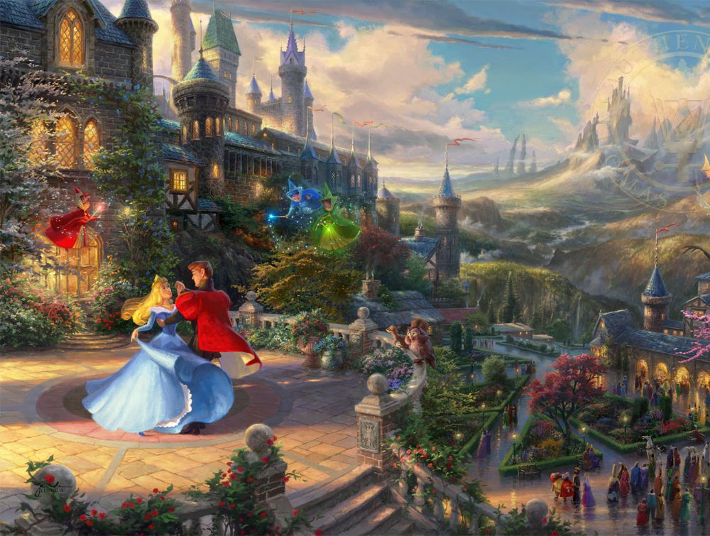 Art For Dancers &Ndash; Thomas Kinkade Gallery Of Murfreesboro Sleeping Beauty Dancing In The Enchanted Light By Thomas Kinkade Studios