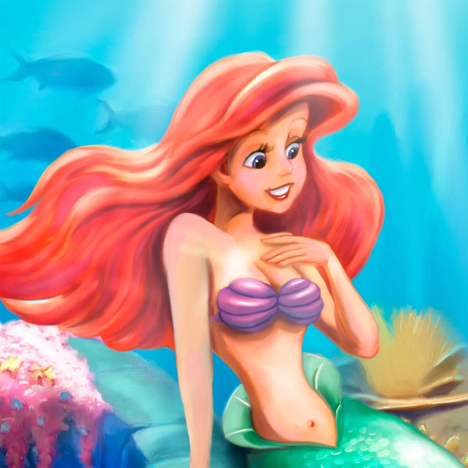 Mermaid Lmgrsd Vignette 1 &Ndash; Thomas Kinkade Gallery Of Murfreesboro Disney’s Little Mermaid – Grotto Serenade