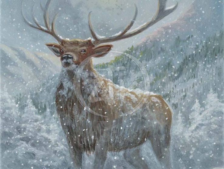 Spirit Of The North - Zac Kinkade Deer Painting.